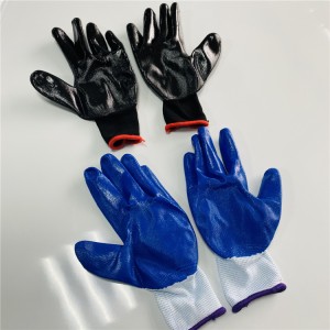 Nylon nitrilezko babes eskularruak, nitrilez estalitako lan eskularruak, biltegiratzeko, logistikarako, manipulaziorako, automoziorako egokiak