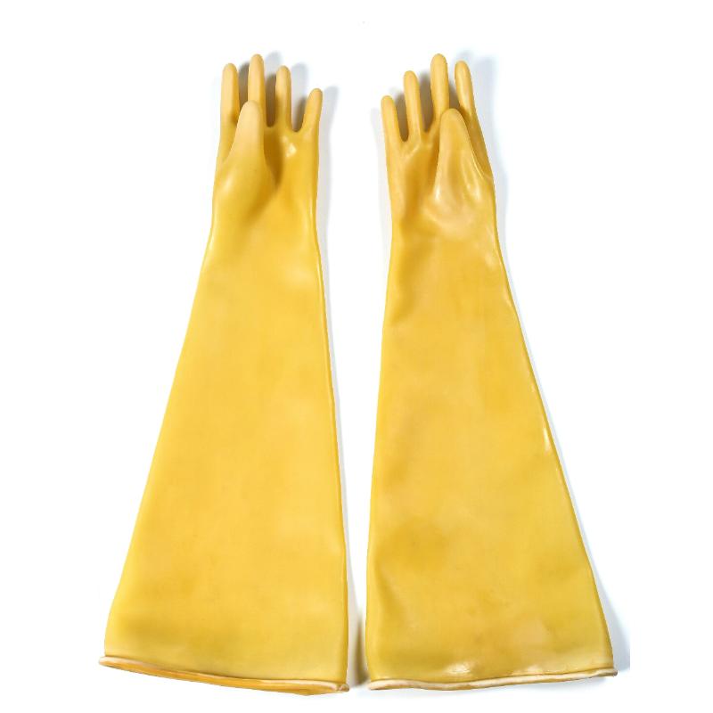 Латексні рукавички з довгими рукавами, промислові рукавички, хімічно стійкі рукавички, кислотно-лужний і масляний захист. Представлене зображення
